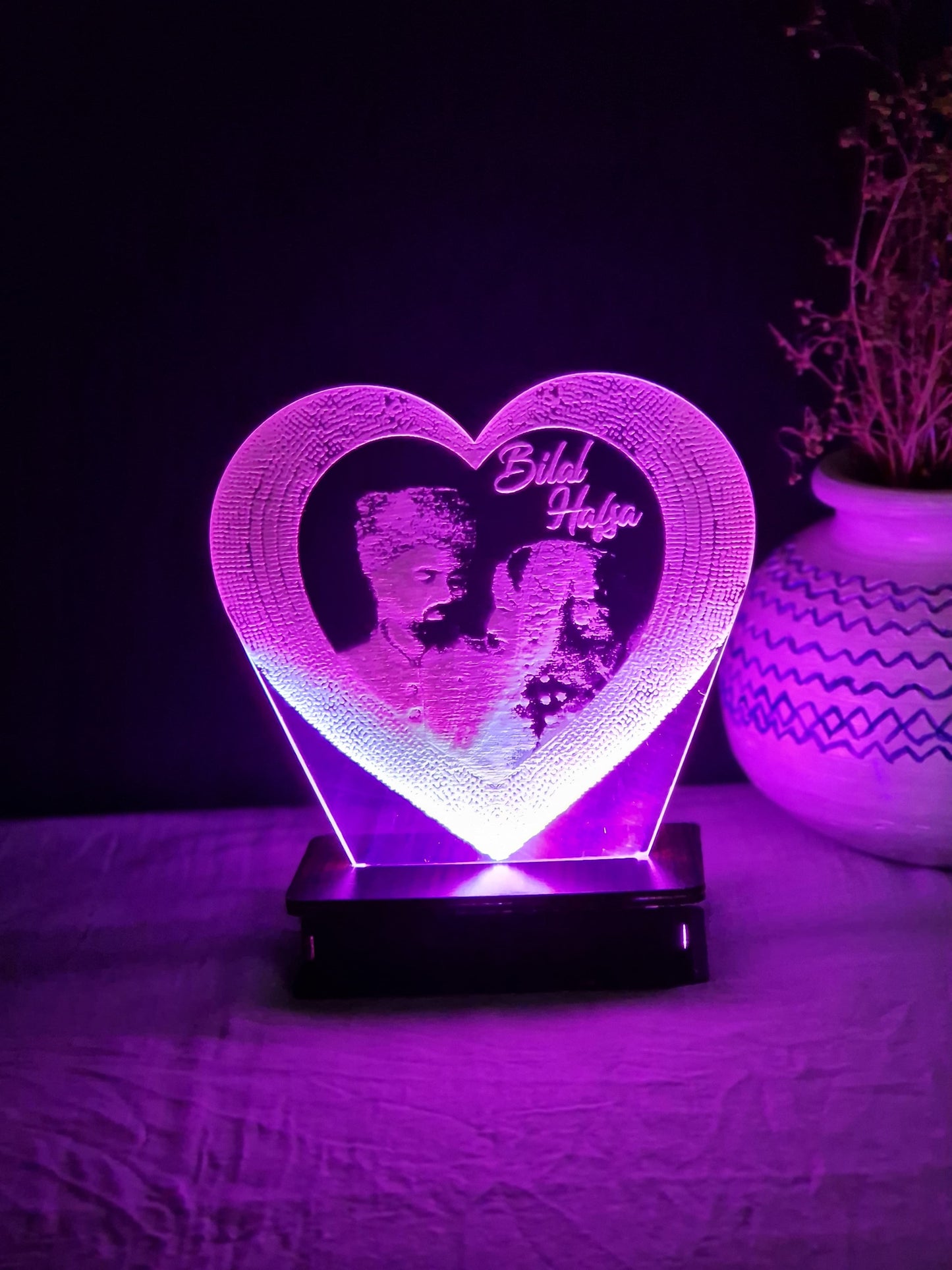 P5- Picture in Heart Customized Picture Illusion Lamp