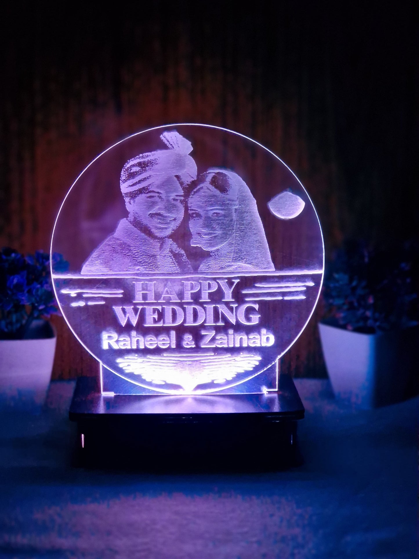 P4- Happy Wedding Customized Picture Illusion Lamp
