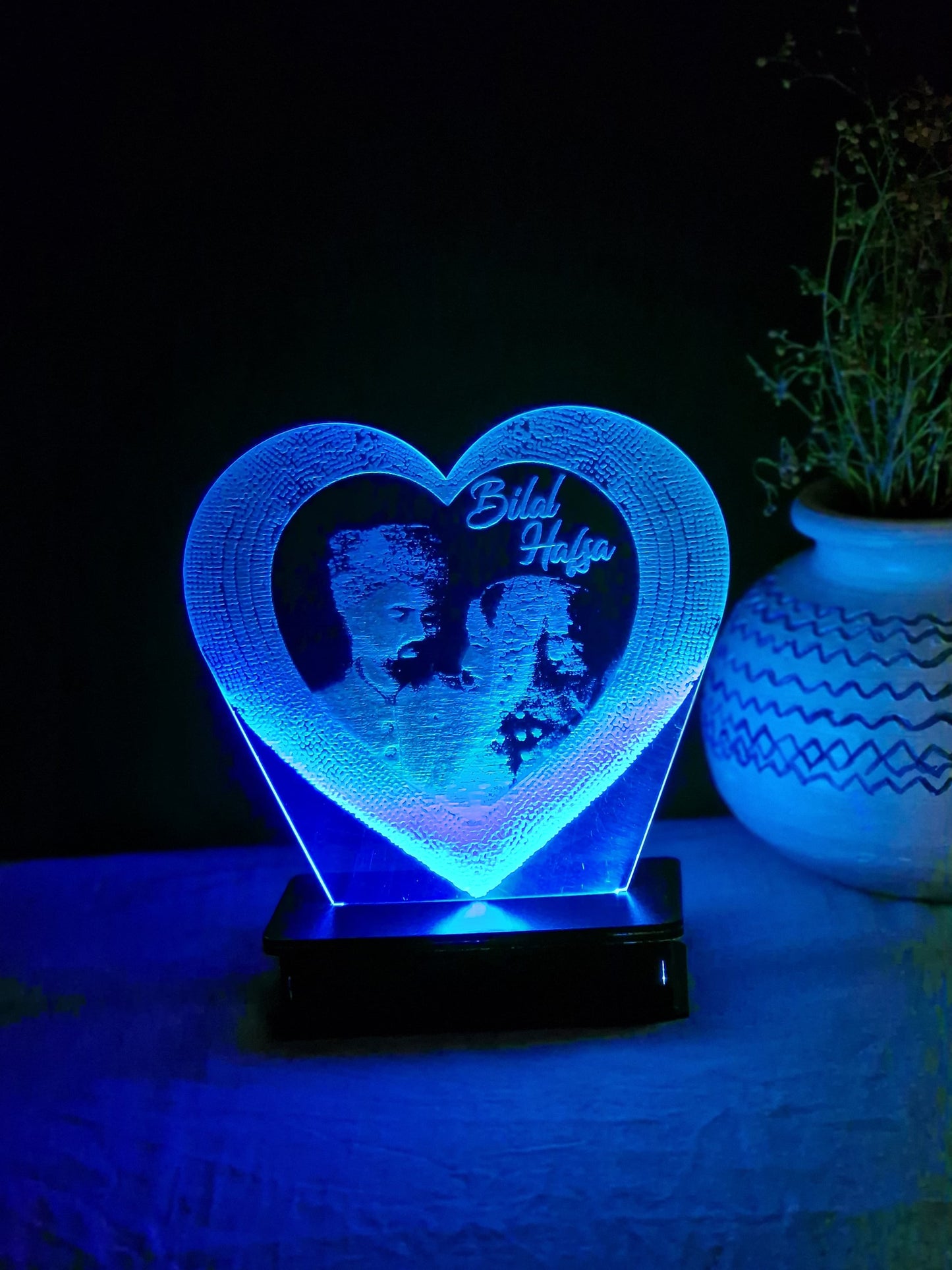 P5- Picture in Heart Customized Picture Illusion Lamp